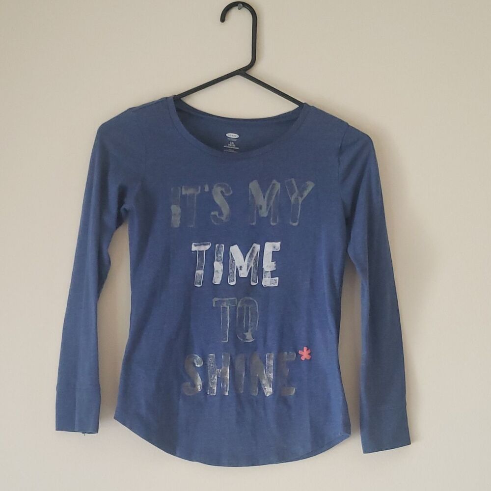 Old Navy Size 10-12 'Its My Time To Shine*' Long Sleeve Shirt EUC